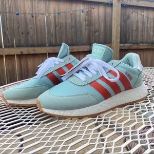 New Adidas I-5923 Ash Green / Orange